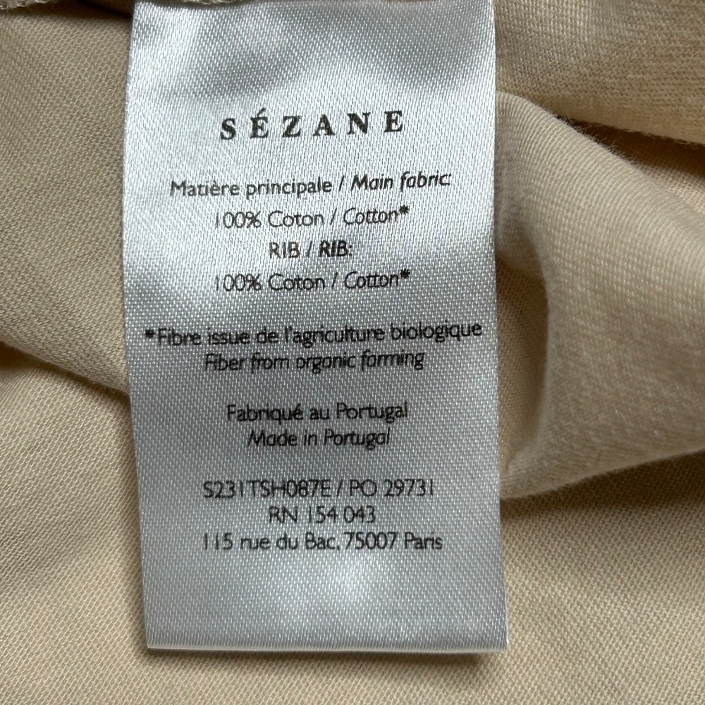 Sezane LA CHAMADE T-SHIRT Heart Medium Quiet Luxury Paris L NWT - Picture 7 of 12